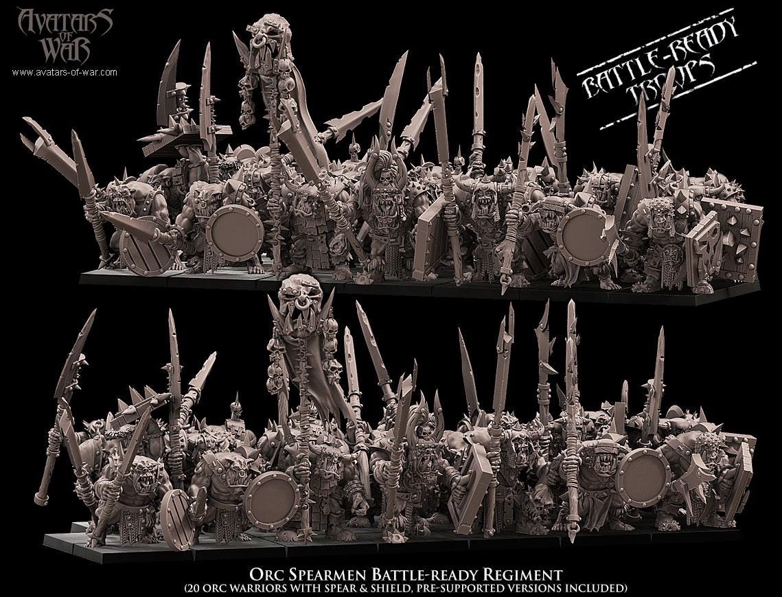 Avatars of War Orc Spearmen Regiment - Fantasy / D&D (Custom Order) - product image 4 of 5