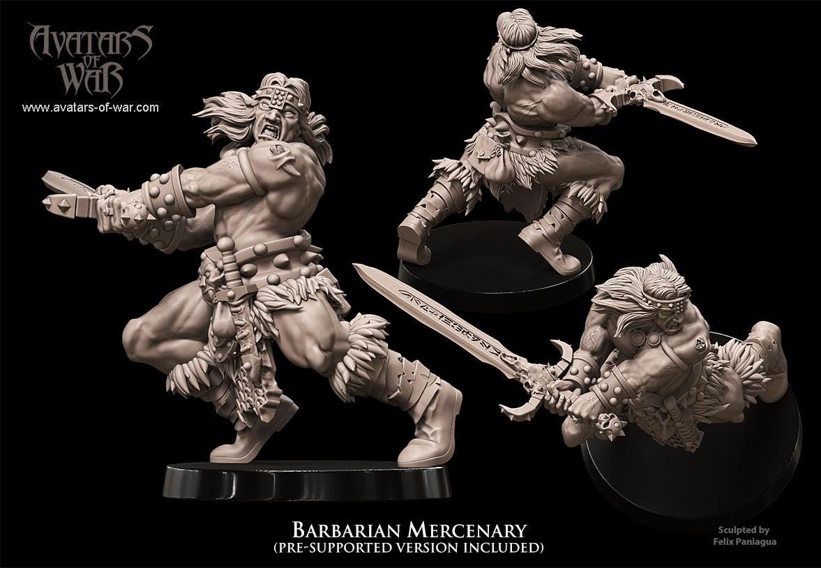 Avatars of War Barbarian Mercenary - Fantasy / D&D (Custom Order) - product image
