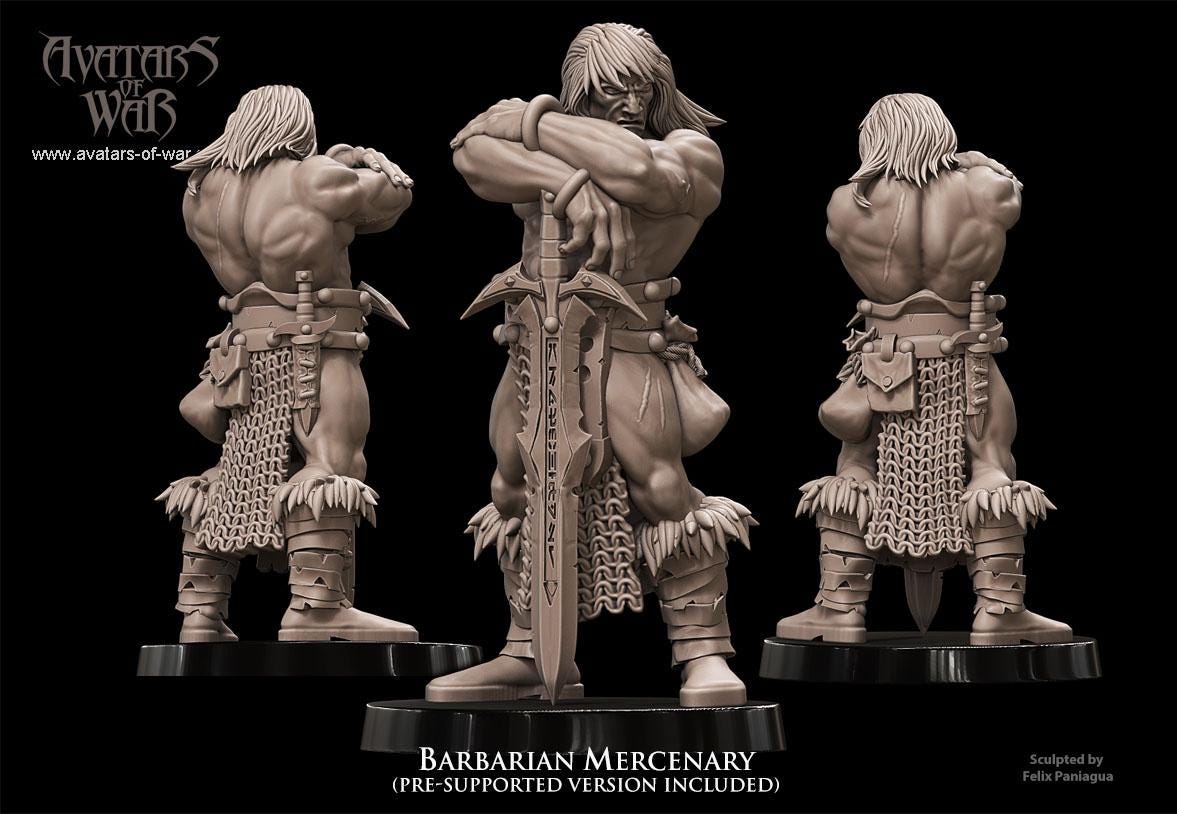 Avatars of War Barbarian Mercenary - Fantasy / D&D (Custom Order) - product image