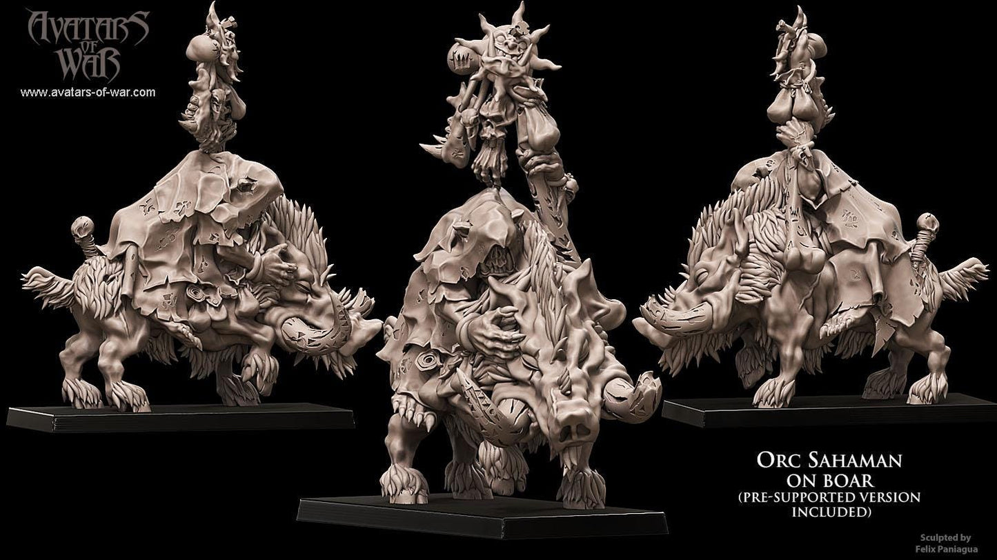 Avatars of War Orc Shaman on Boar - Fantasy / D&D (Custom Order) - product image