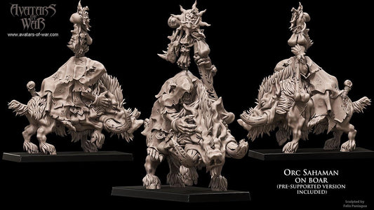 Avatars of War Orc Shaman on Boar - Fantasy / D&D (Custom Order) - product image