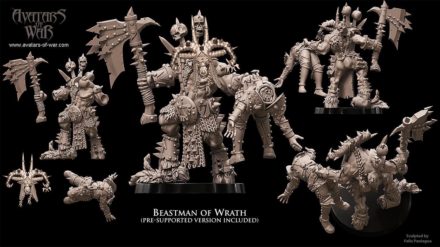 Avatars of War Beastman Lord of Wrath - Fantasy / D&D (Custom Order) - product image