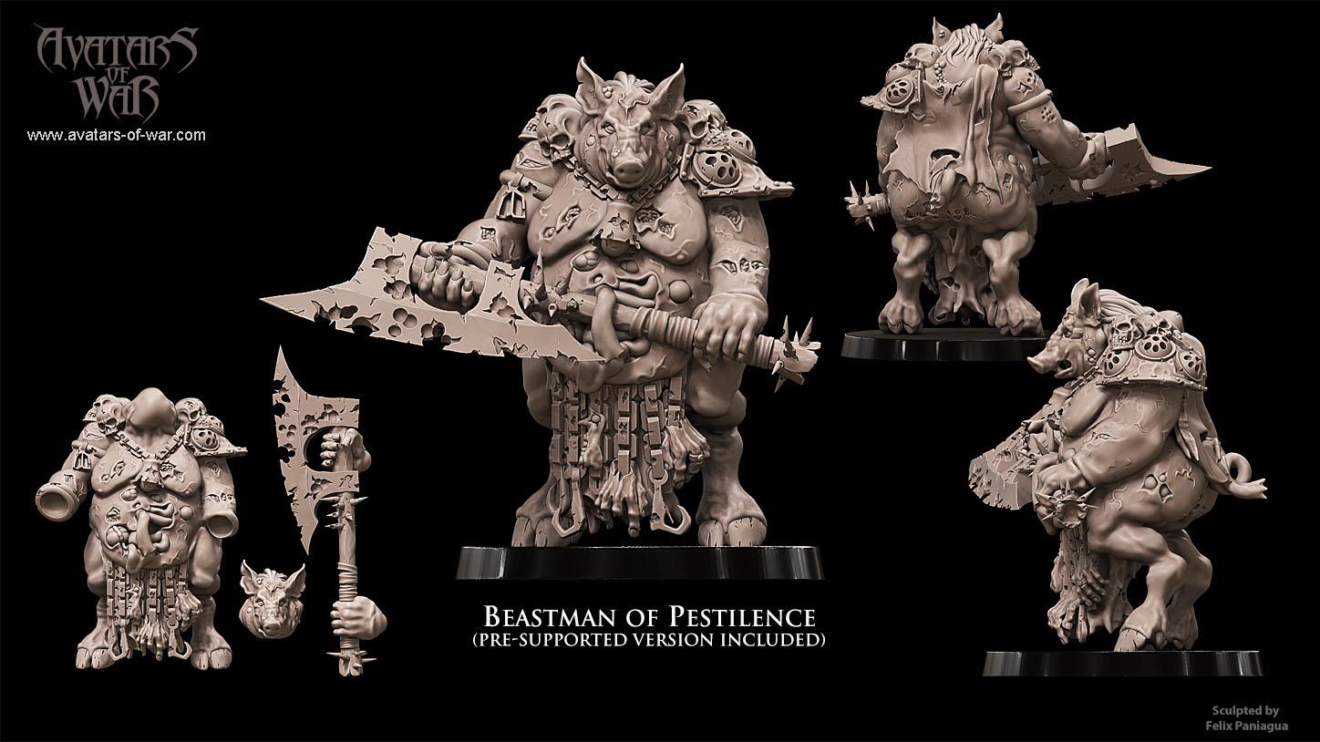 Avatars of War Beastman Lord of Pestilence - Fantasy / D&D (Custom Order) - product image