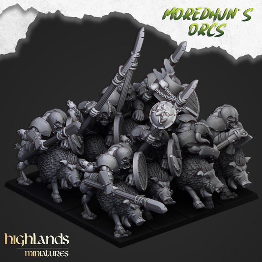 Highland Miniatures Mounted Orcs with Spears - Fantasy / D&D (Custom Order) - product image