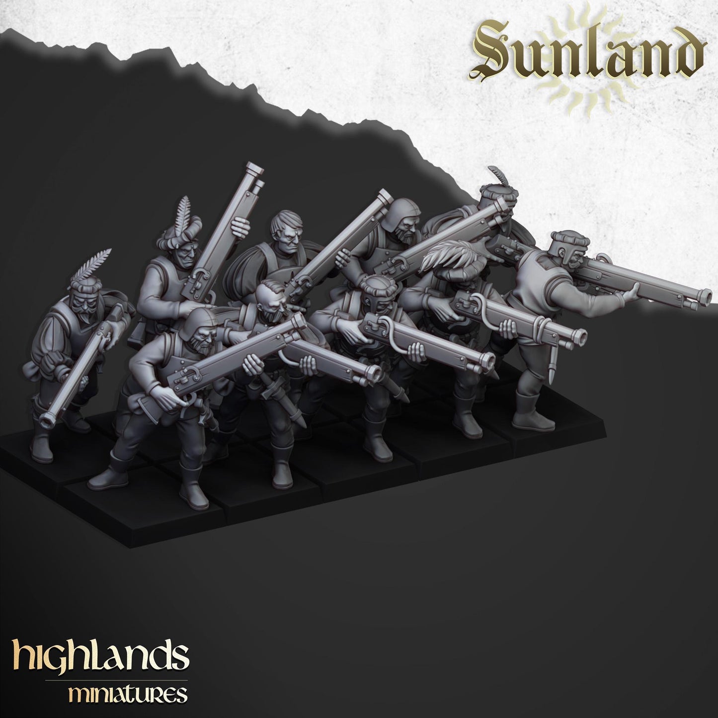 Highland Miniatures Sunland Arquebusiers or Crossbowmen - Fantasy / D&D (Custom Order) - product image 1 of 2