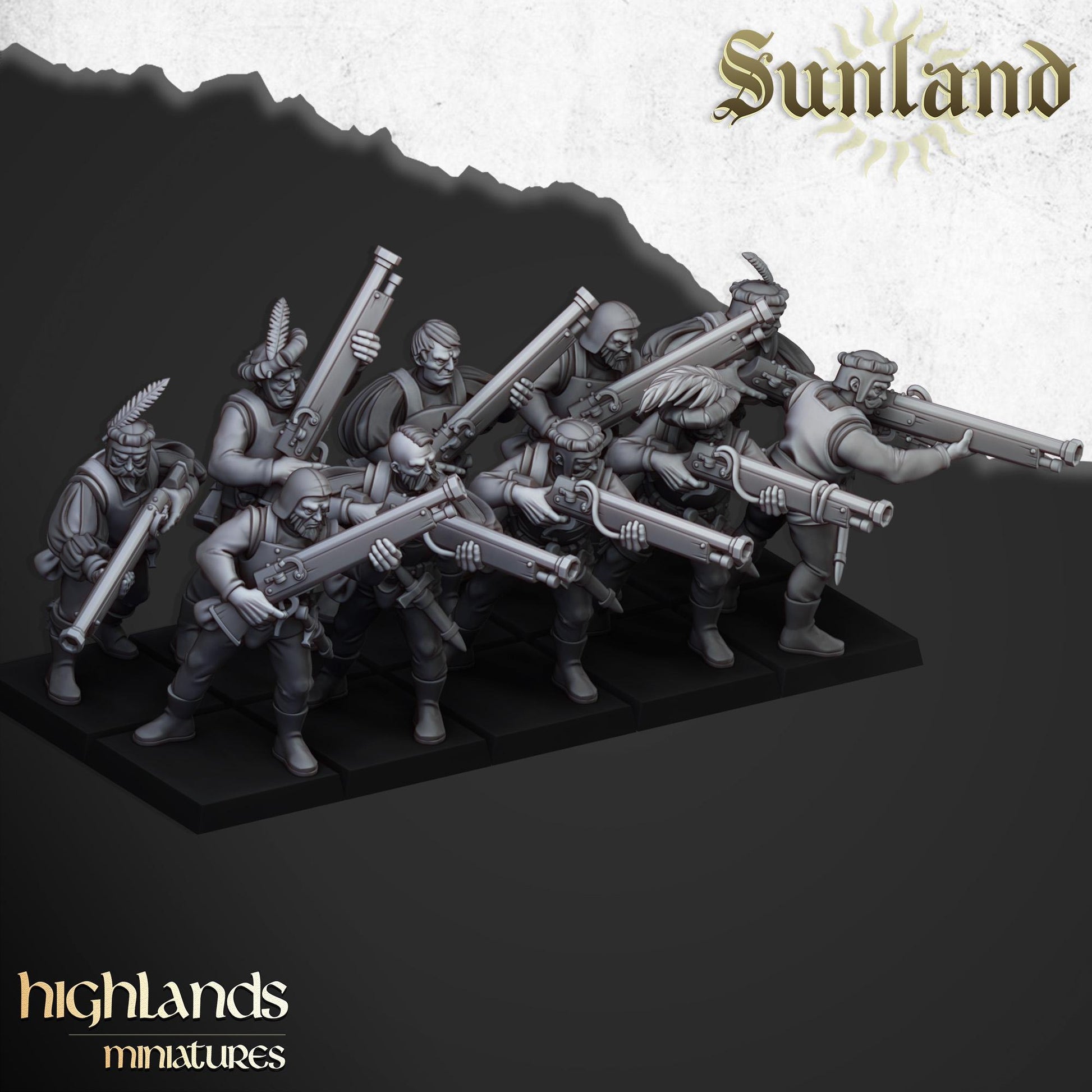 Highland Miniatures Sunland Arquebusiers or Crossbowmen - Fantasy / D&D (Custom Order) - product image 1 of 2