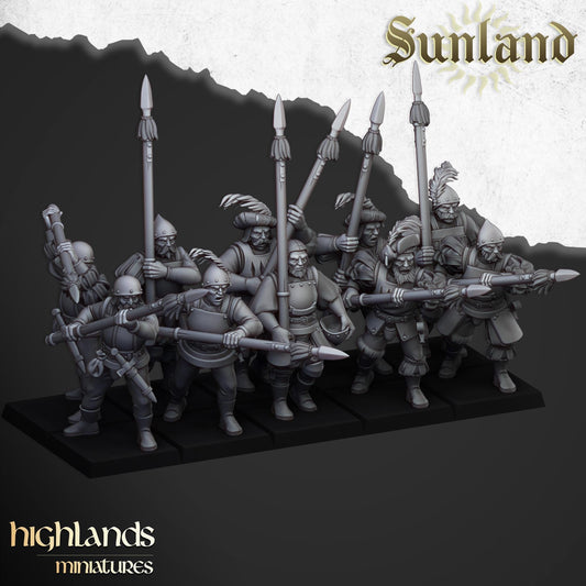 Highland Miniatures Sunland Troops with Halberds or Spears - Fantasy / D&D (Custom Order) - product image 2 of 2