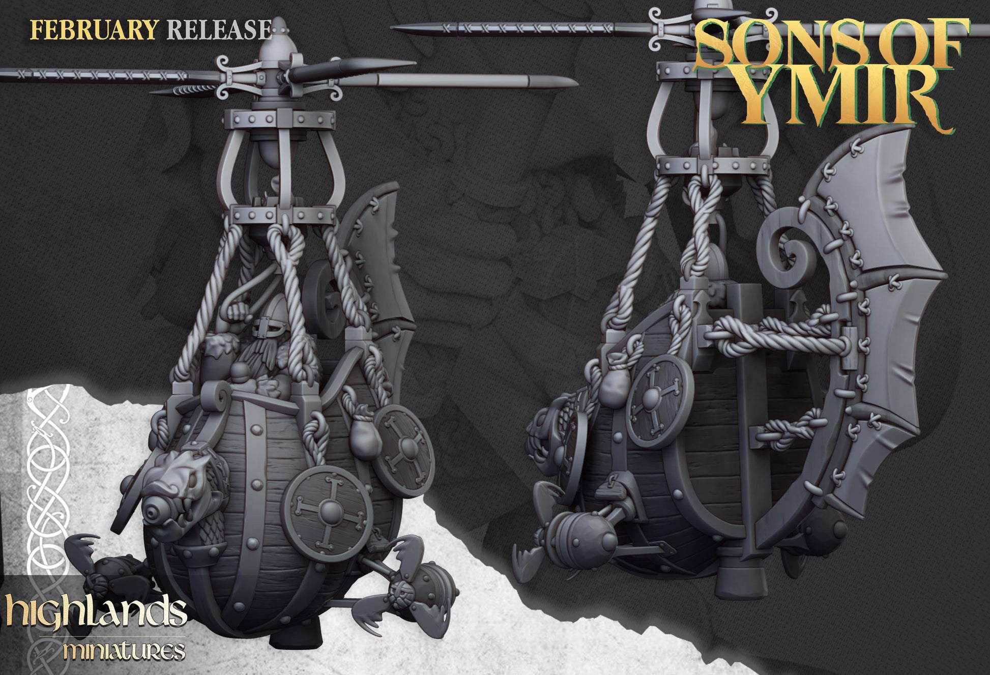 Highland Miniatures Dwarf Flying Machine - Fantasy / D&D (Custom Order) - product image 2 of 2