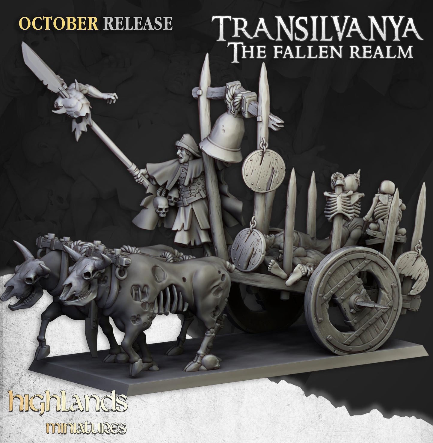 Highland Miniatures Transilvanya Corpse Cart - Fantasy / D&D (Custom Order) - product image 1 of 3
