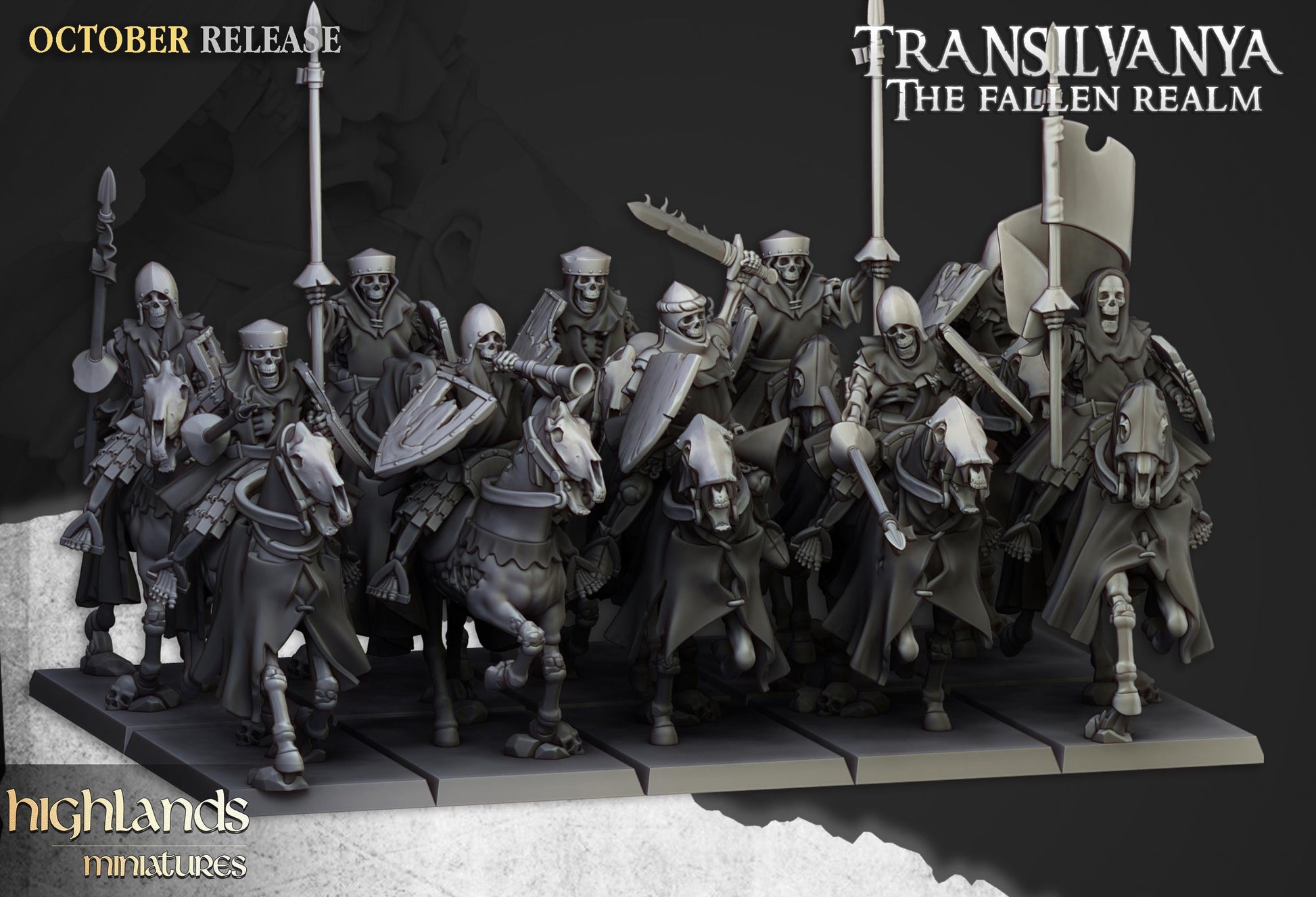Highland Miniatures Transilvanya Mounted Skeletons - Fantasy / D&D (Custom Order) - product image 1 of 2