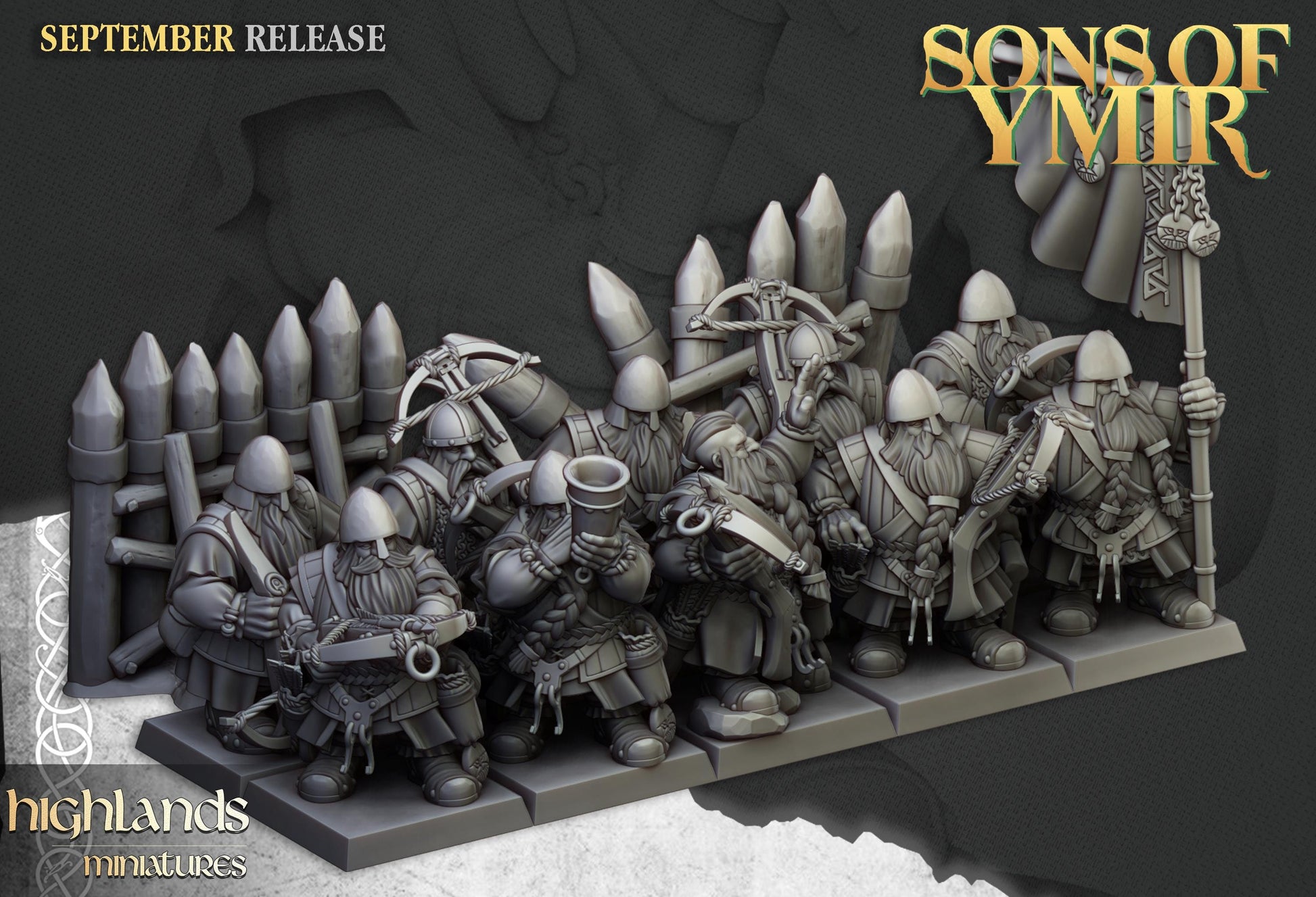 Highland Miniatures Dwarf Crossbowmen Unit - Fantasy / D&D (Custom Order) - product image 3 of 3