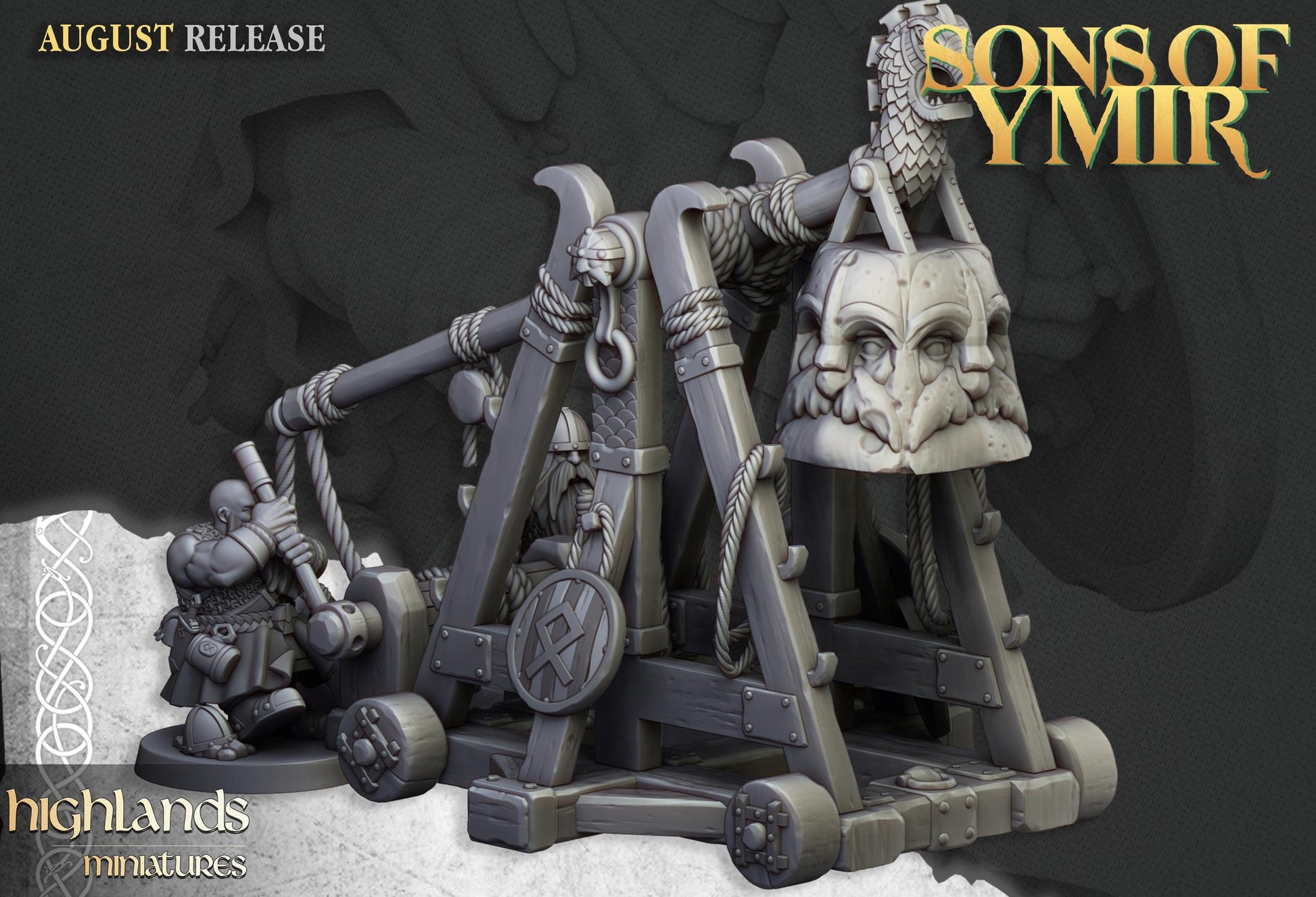 Highland Miniatures Dwarf Stone Thrower - Fantasy / D&D (Custom Order) - product image 2 of 3