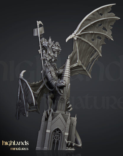Highland Miniatures Transilvanya Ezekiel, Lord Necromancer on Flying Monster - Fantasy / D&D (Custom Order) - product image 1 of 4