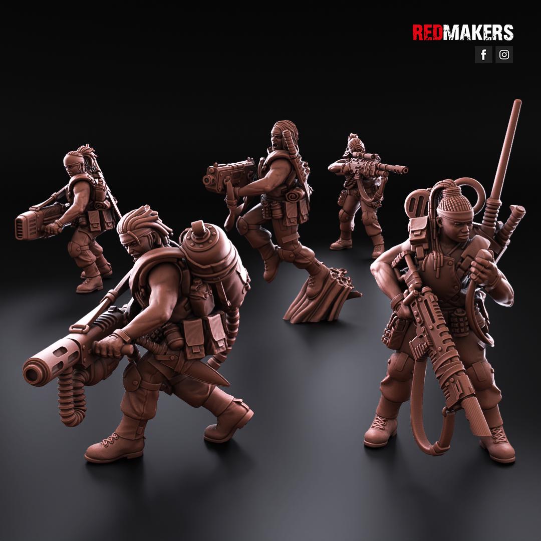 Red Makers Female Jungle Fighters Special Weapon Squad x5 (Custom Order) - product image 1 of 7