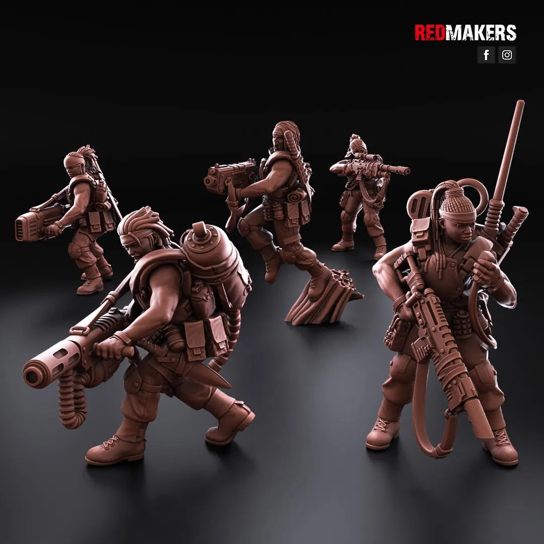 Red Makers - Female Jungle Fighters Special Weapon Squad x5 (Custom Order)