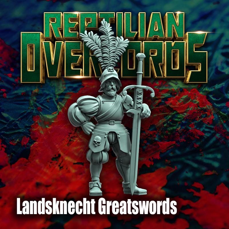 HRE Landsknecht Greatswords x10 - Reptilian Overlords (Custom Order) - product image 4 of 7