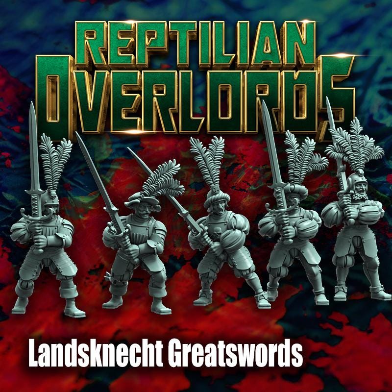 HRE Landsknecht Greatswords x10 - Reptilian Overlords (Custom Order) - product image 3 of 7
