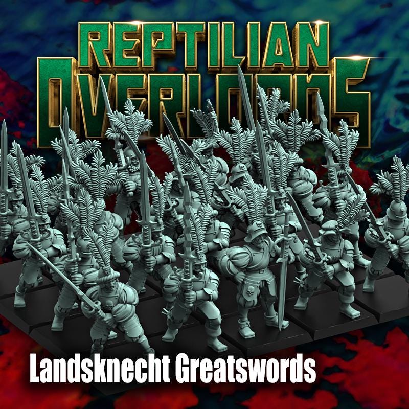 HRE Landsknecht Greatswords x10 - Reptilian Overlords (Custom Order) - product image 1 of 7