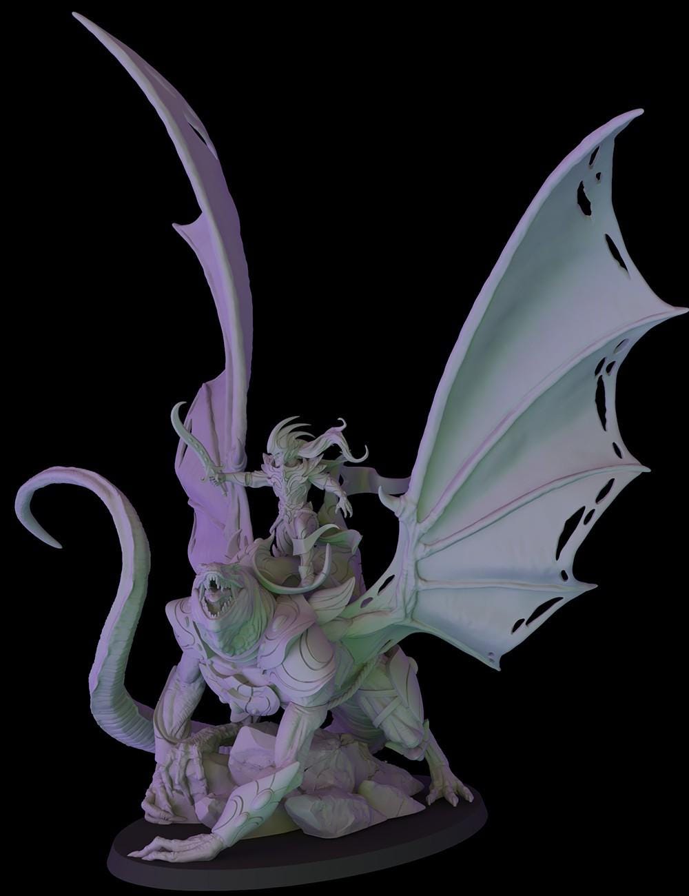 Fantasy Cult Aerilad Elven Lord on Kroathoan (Custom Order) - product image 1 of 4