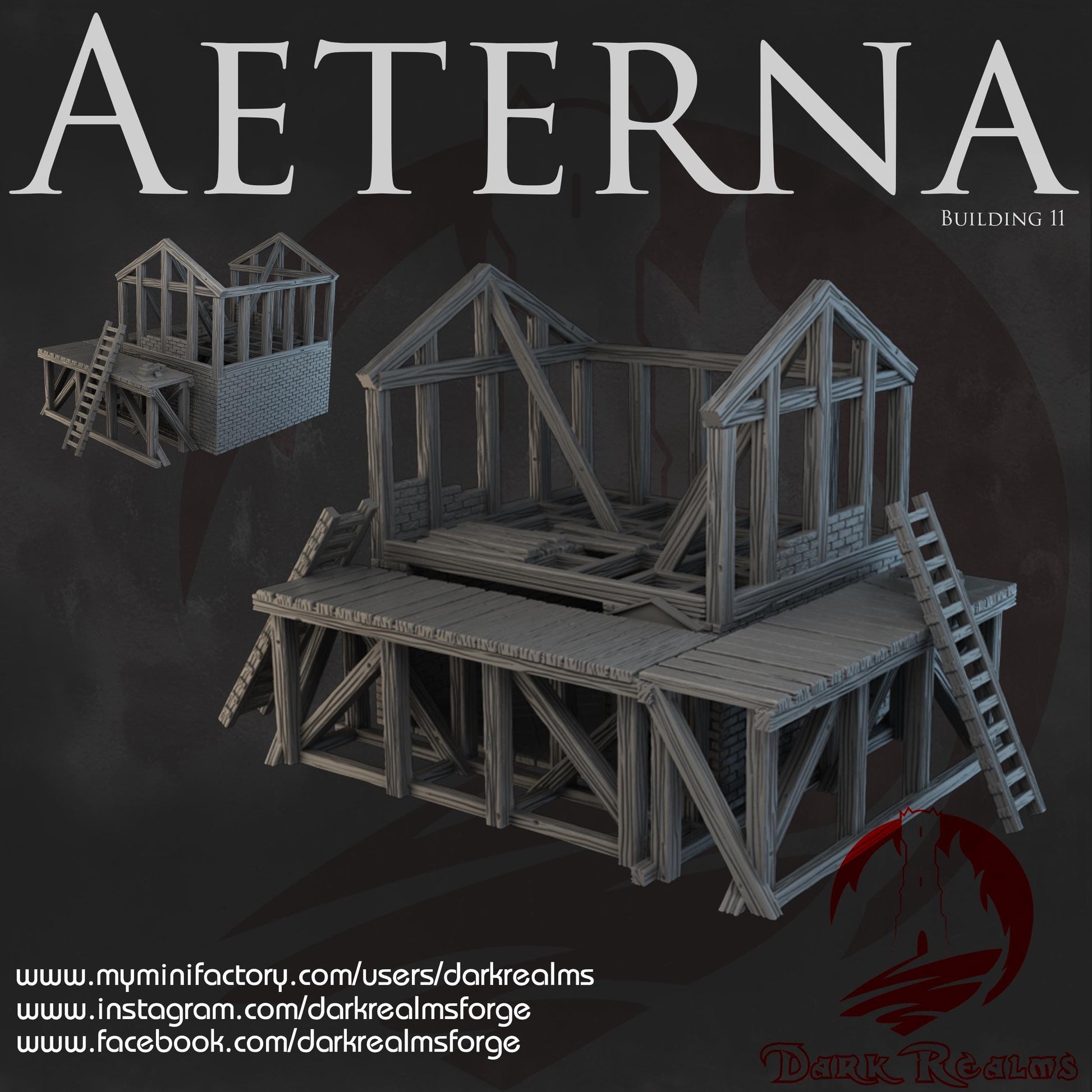 Dark Realms City of Antiquity - Aeterna Building 11 - Printed on FDM Bambu Lab X1 Carbon (Custom Order) - product image