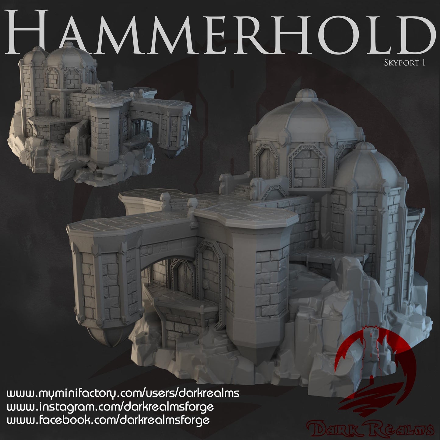 Dark Realms Kir Badur - Hammerhold Skyport 1 - Printed on FDM Bambu Lab X1 Carbon (Custom Order) - product image 1 of 2