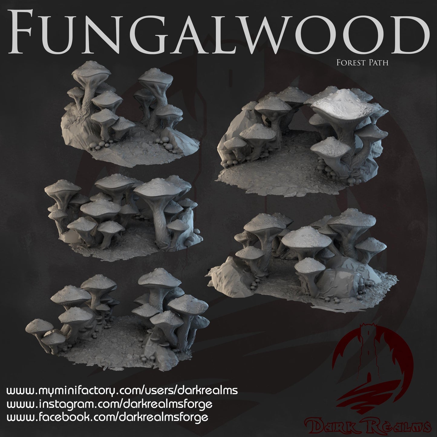 Dark Realms Fungalwood - Forest Path - Printed on FDM Bambu Lab X1 Carbon (Custom Order) - product image