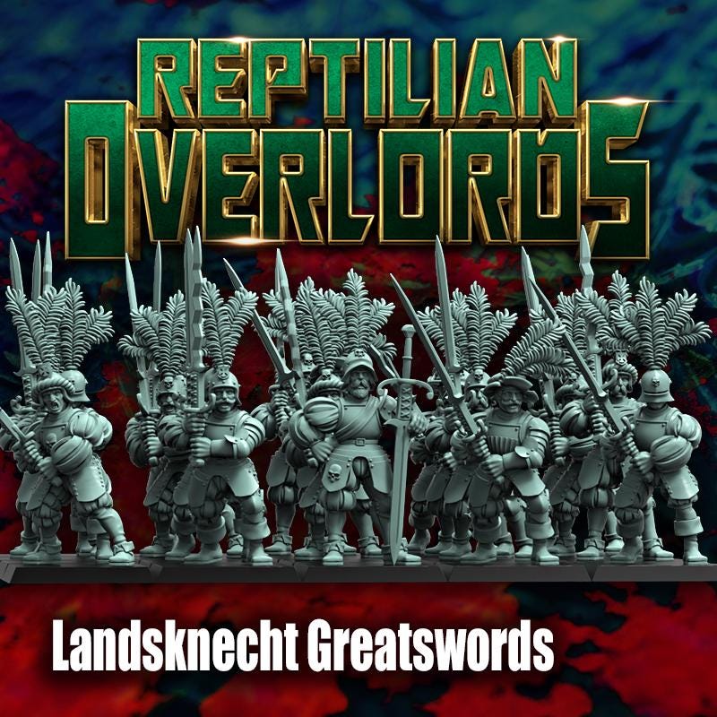 HRE Landsknecht Greatswords x10 - Reptilian Overlords (Custom Order) - product image 2 of 7