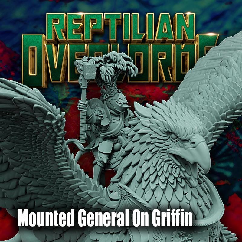 HRE Landsknecht Mounted General on Griffin - Reptilian Overlords (Custom Order) - product image 3 of 6