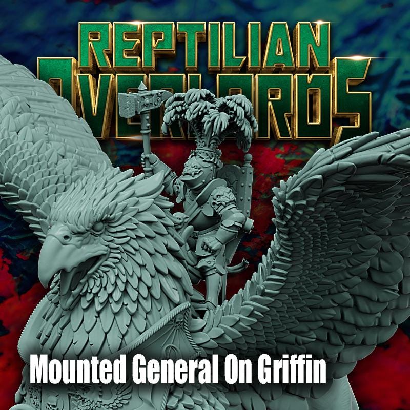 HRE Landsknecht Mounted General on Griffin - Reptilian Overlords (Custom Order) - product image 4 of 6