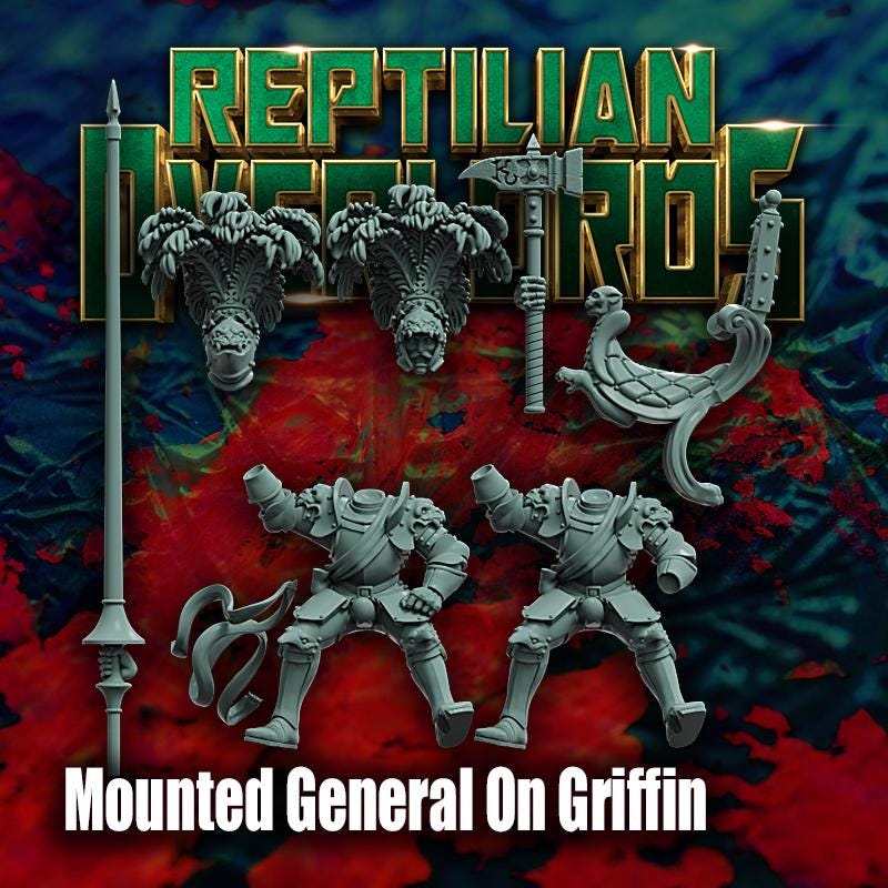 HRE Landsknecht Mounted General on Griffin - Reptilian Overlords (Custom Order) - product image 5 of 6