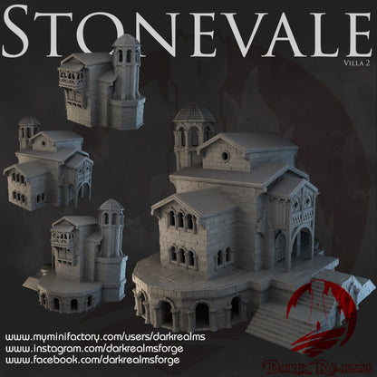 Dark Realms Stonevale - Villa 2 - Printed on FDM Bambu Lab X1 Carbon (Custom Order) - product image 1 of 2