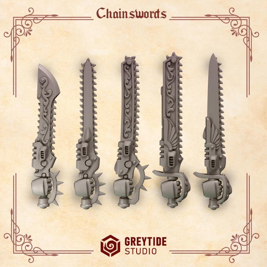 Greytide Studios Crimson Lords - Chainswords (Custom Order) - product image 1 of 3