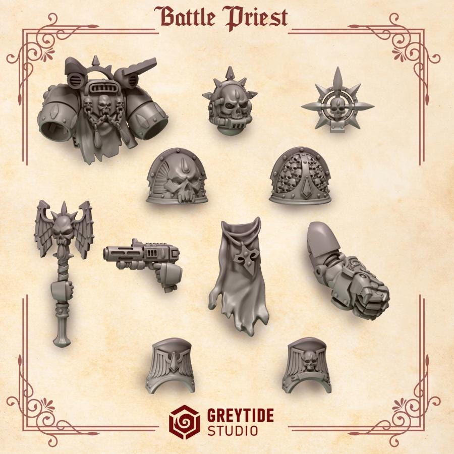 Greytide Studios Crimson Lords - Battle Priest Pack (Custom Order) - product image 1 of 3