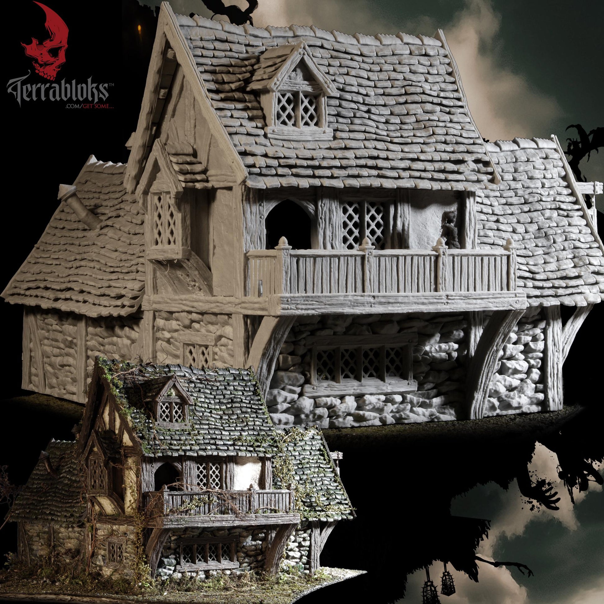 Fanny's Smoked Kipper House Wargaming Terrain 28mm / 32mm - Printed on FDM Bambu Lab X1 Carbon (Custom Order) - product image 4 of 10