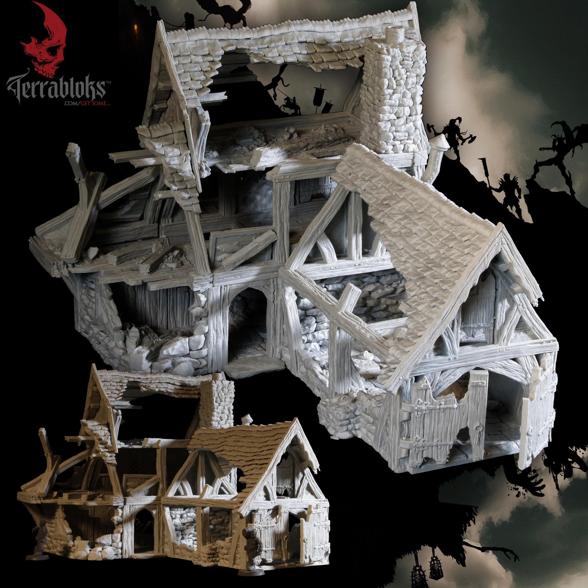 Fanny's Smoked Kipper House Wargaming Terrain 28mm / 32mm - Printed on FDM Bambu Lab X1 Carbon (Custom Order) - product image 8 of 10