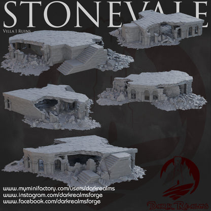Dark Realms Stonevale - Villa 1 Ruins - Printed on FDM Bambu Lab X1 Carbon (Custom Order) - product image 3 of 3