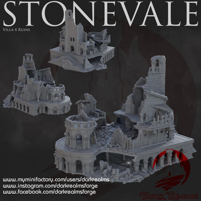 Dark Realms Stonevale - Villa 4 Ruins - Printed on FDM Bambu Lab X1 Carbon (Custom Order) - product image 2 of 3