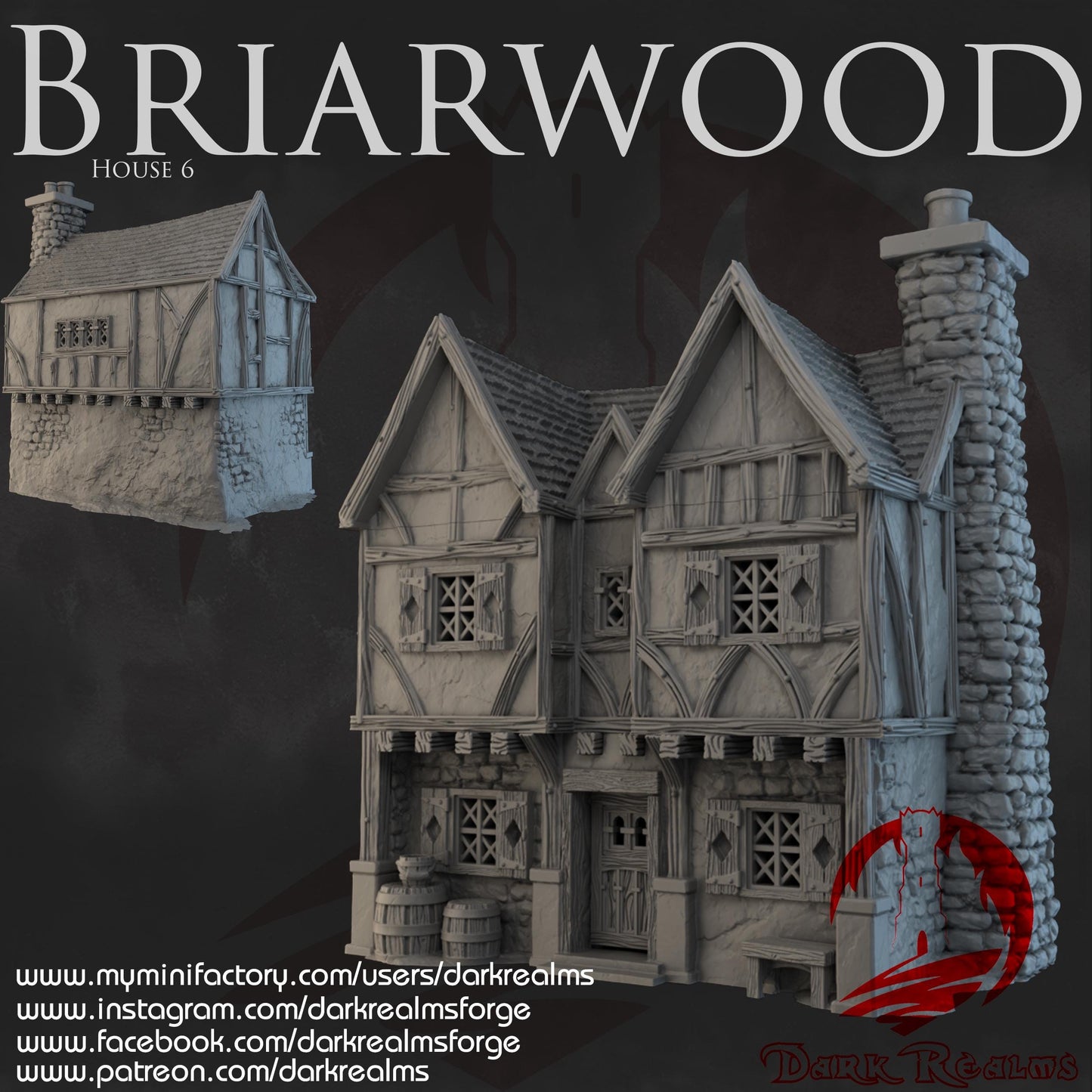 Dark Realms Briarwood - House 6 - Printed on FDM Bambu Lab X1 Carbon (Custom Order) - product image