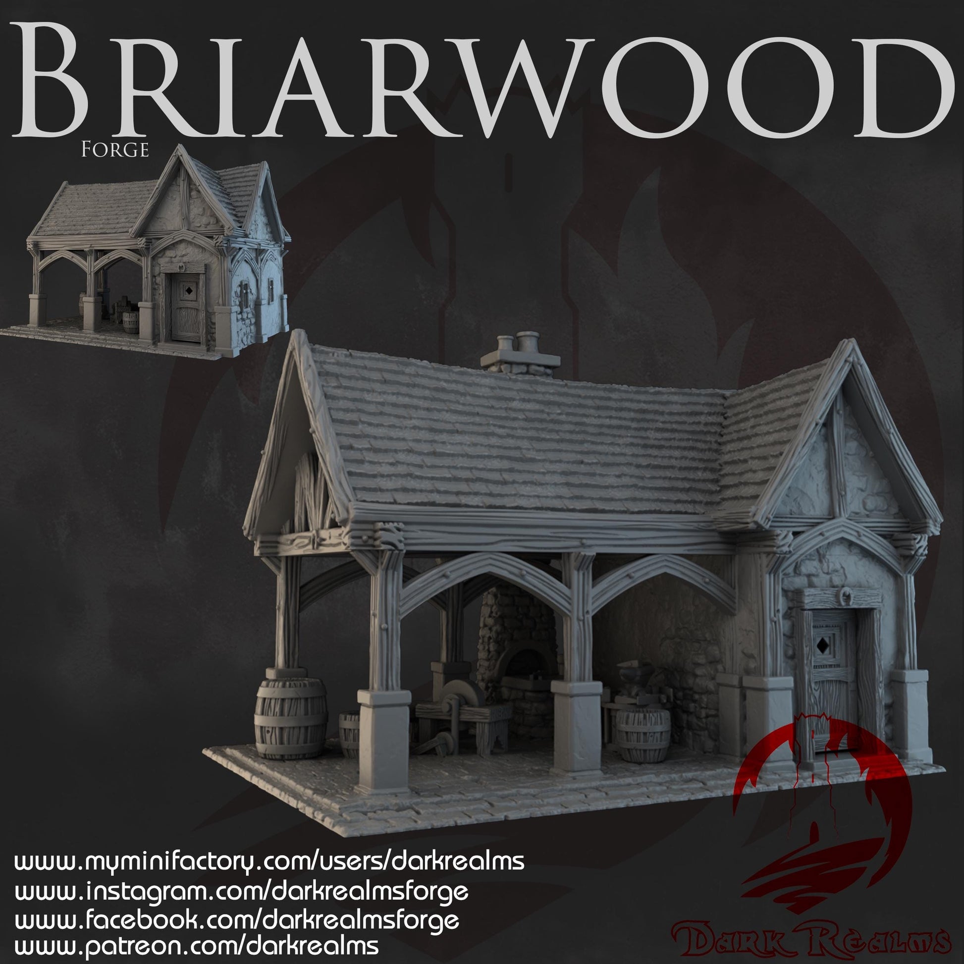 Dark Realms Briarwood - Forge - Printed on FDM Bambu Lab X1 Carbon (Custom Order) - product image