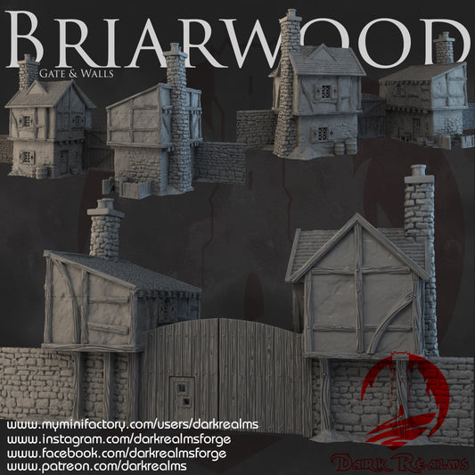 Dark Realms Briarwood - Gate & Walls - Printed on FDM Bambu Lab X1 Carbon (Custom Order) - product image