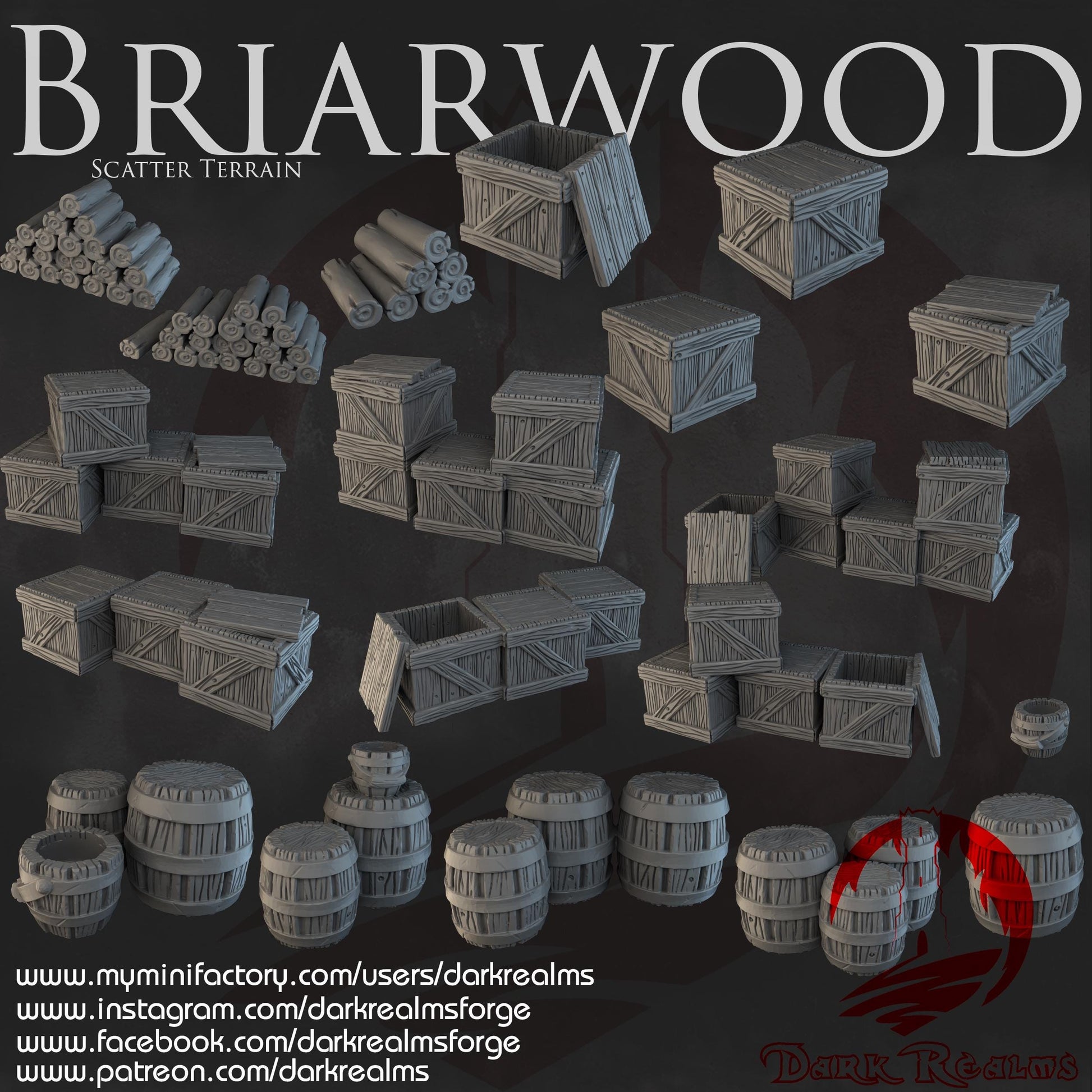 Dark Realms Briarwood - Scatter Terrain - Printed on FDM Bambu Lab X1 Carbon (Custom Order) - product image