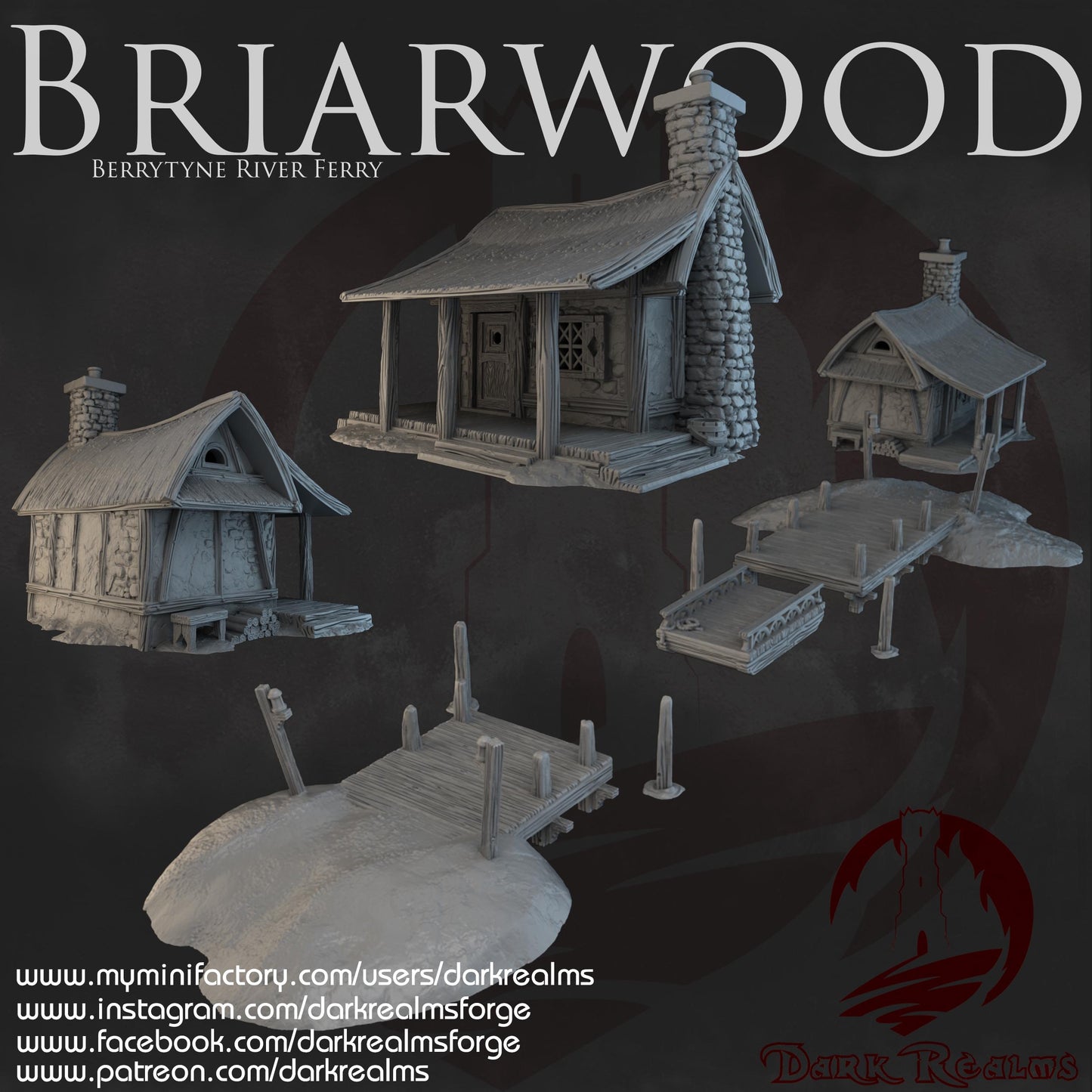 Dark Realms Briarwood - Berrytyne River Ferry - Printed on FDM Bambu Lab X1 Carbon (Custom Order) - product image