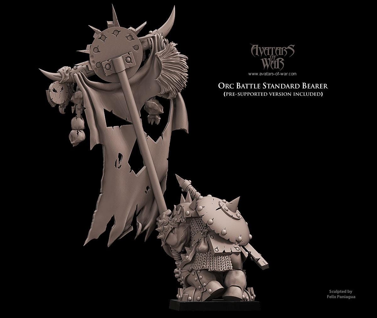 Avatars of War Orc Battle Standard Bearer - Fantasy / D&D (Custom Order) - product image 2 of 3
