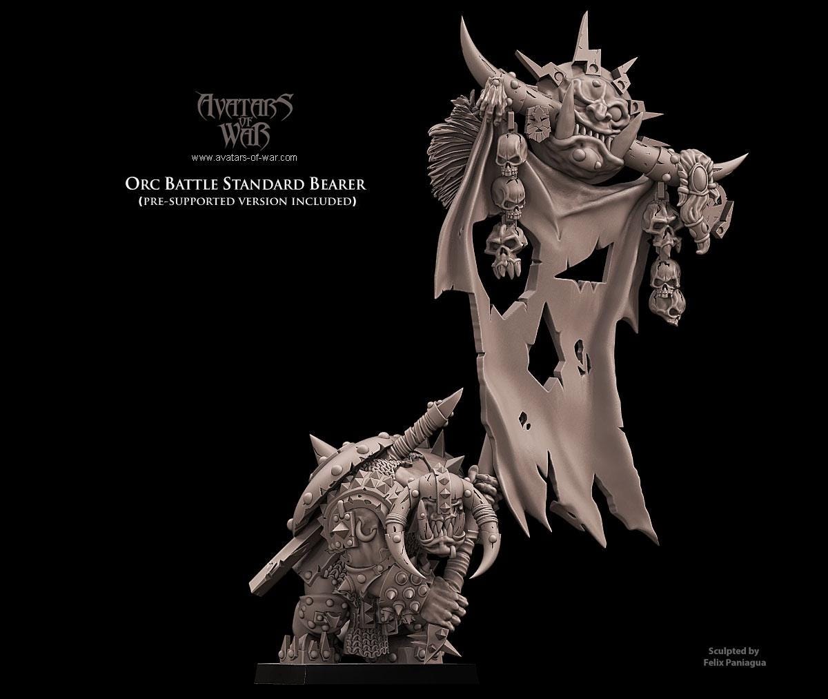 Avatars of War Orc Battle Standard Bearer - Fantasy / D&D (Custom Order) - product image 1 of 3