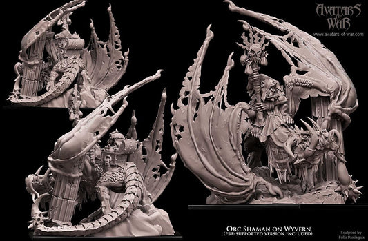 Avatars of War Orc Shaman on Wyvern - Fantasy / D&D (Custom Order) - product image 2 of 4