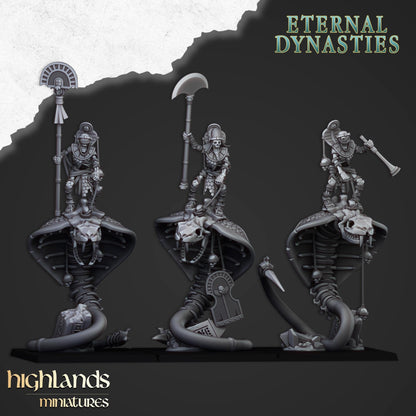 Highland Miniatures Mounted Ancient Guard on Great Snakes - Fantasy / D&D (Custom Order) - product image 2 of 2