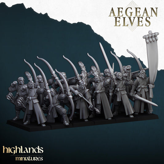 Highland Miniatures Aegean Elves Archers - Fantasy / D&D (Custom Order) - product image 1 of 2