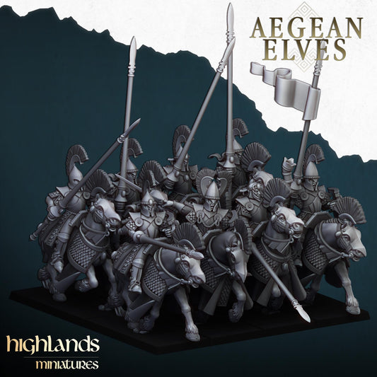 Highland Miniatures Aegean Elves Mounted Lances - Fantasy / D&D (Custom Order) - product image 2 of 3