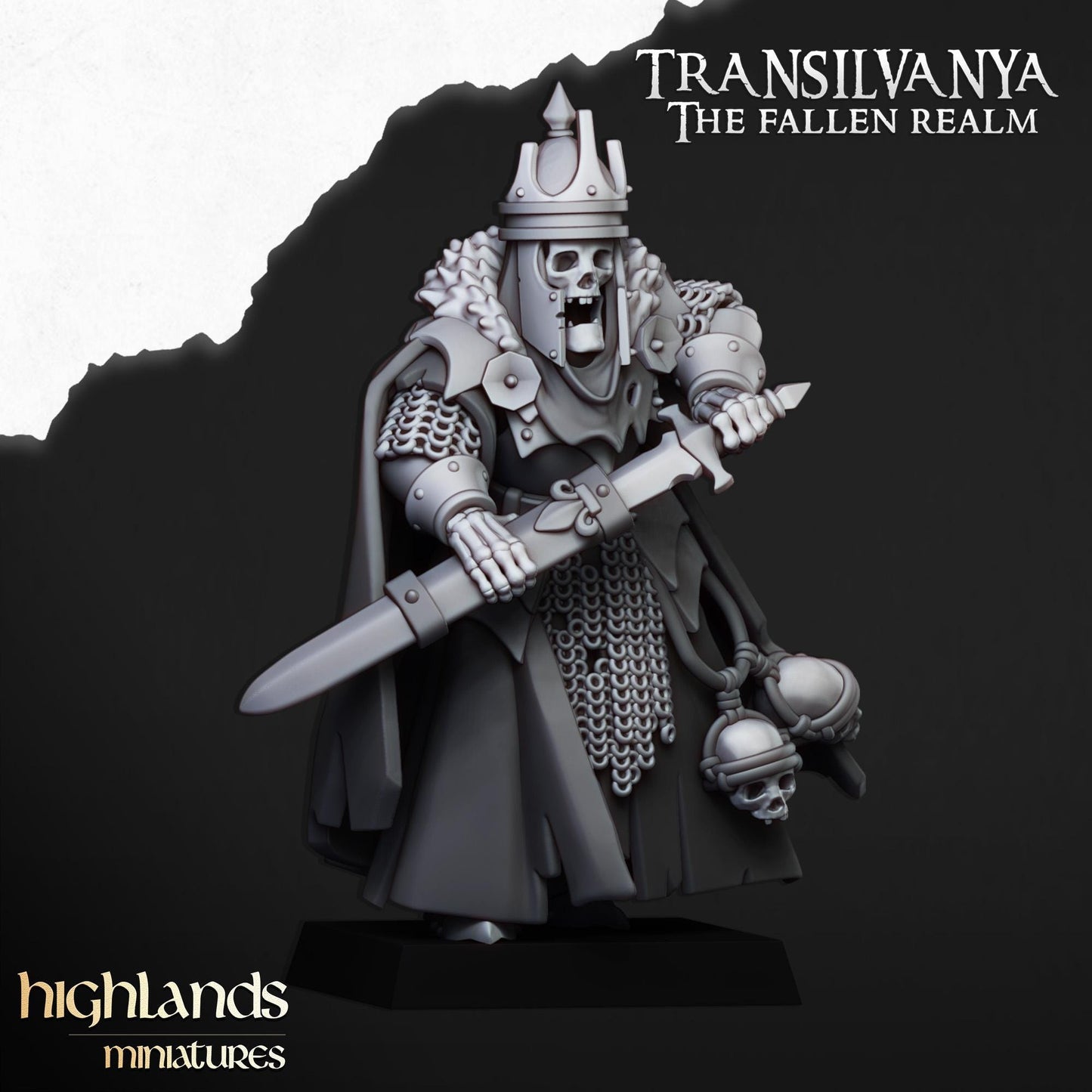 Highland Miniatures Skeletal Lord - Fantasy / D&D (Custom Order) - product image 2 of 3