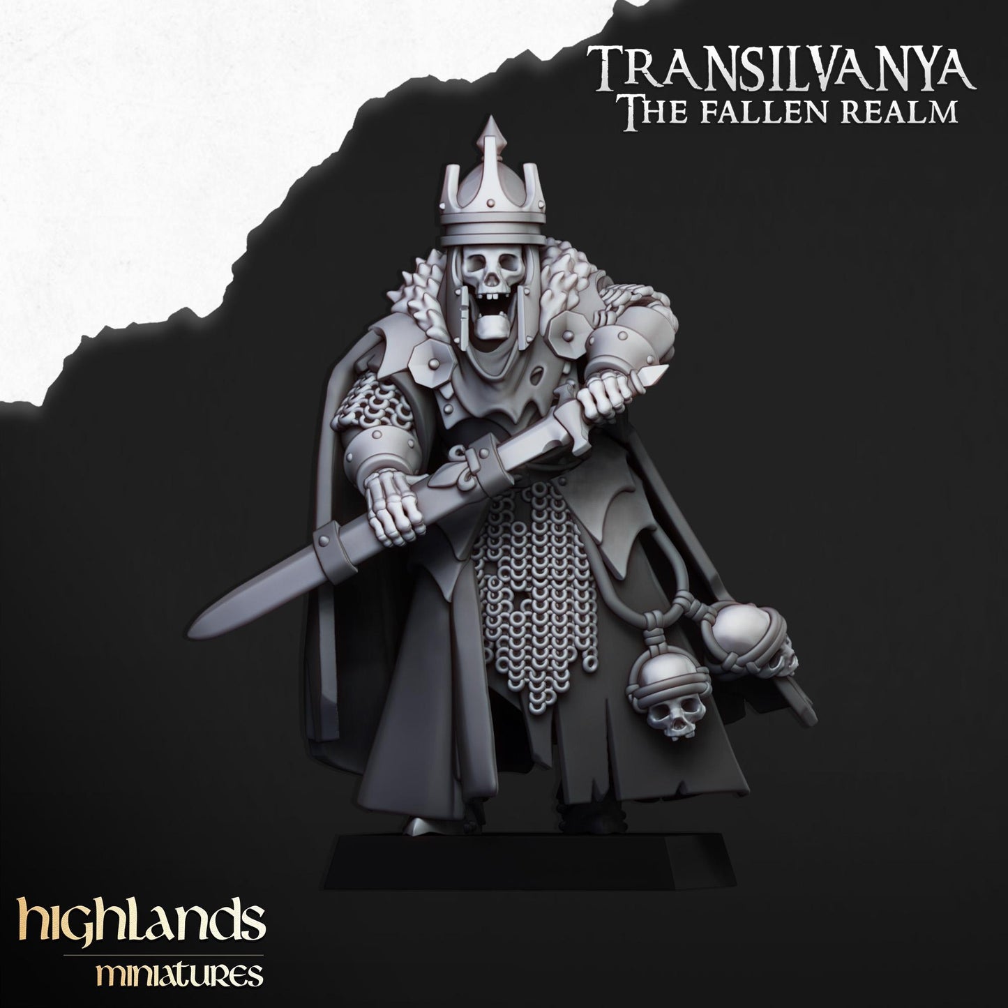 Highland Miniatures Skeletal Lord - Fantasy / D&D (Custom Order) - product image 1 of 3